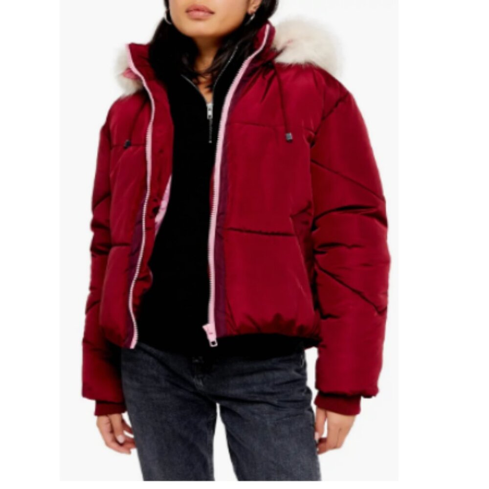 Lauren Hooded Puffer Jacket with Faux Fur Trim